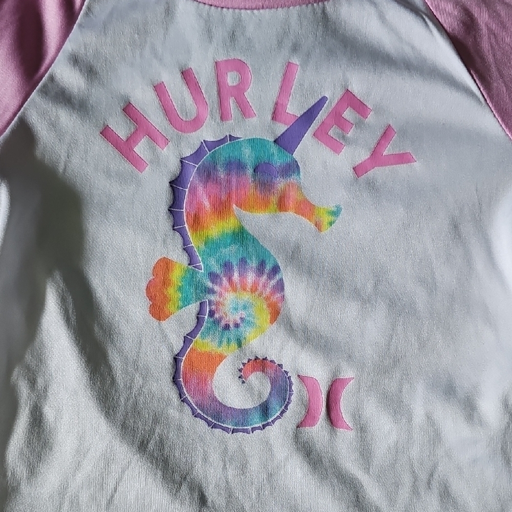 Nwot Hurley Rainbow Unicorn Seahorse Rashguard - Picture 2 of 2